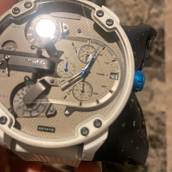 Men's Chronograph Mr. Daddy 2.0 White Leather Strap Watch 57mm - Picture 11 of 16